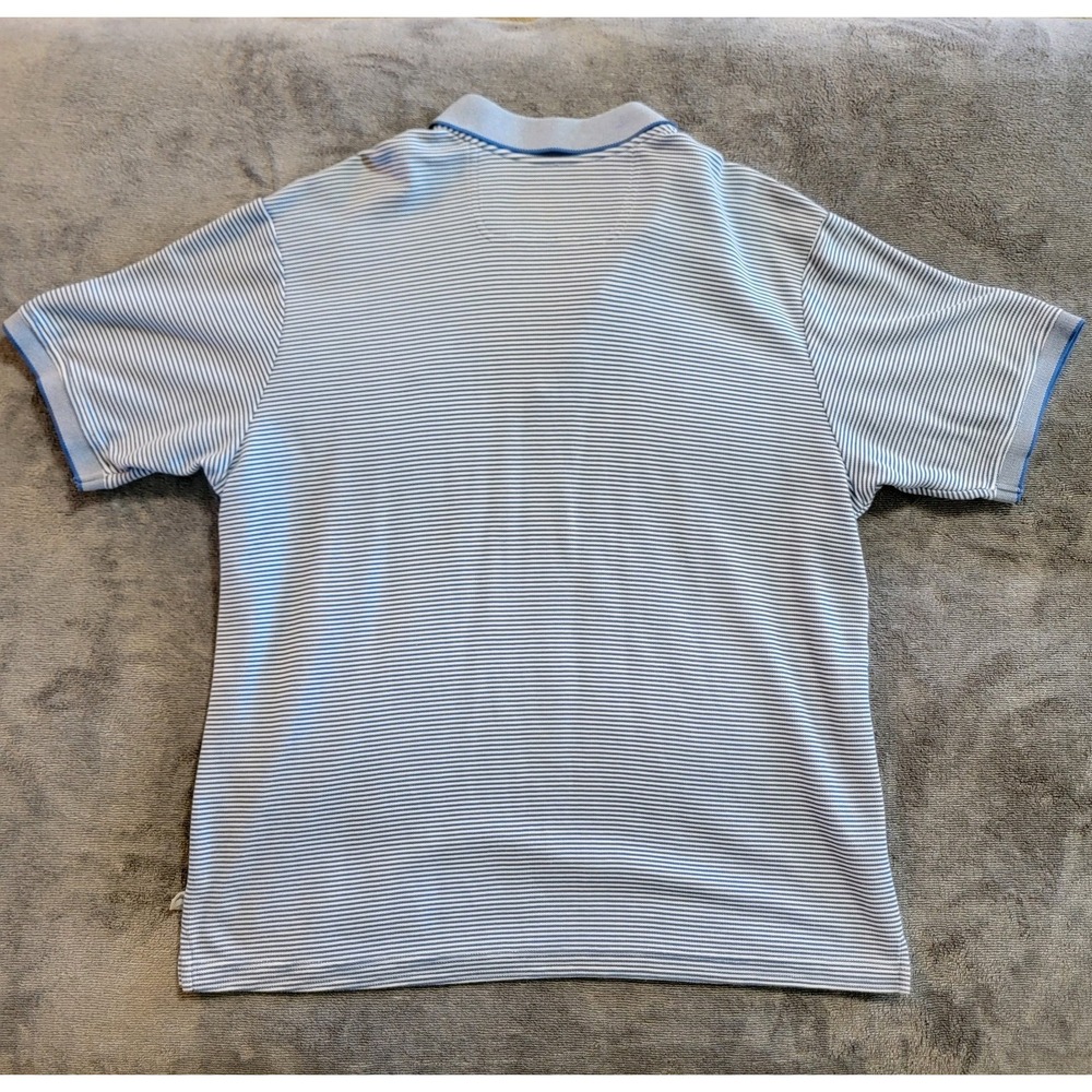 Tommy Bahama Men's Short Sleeve Polo Shirt Blue/White Stripe Size‎ XL - Picture 4 of 4